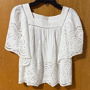 Madewell White Eyelet Blouse